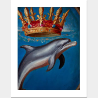 Dolphin with a Crown Posters and Art